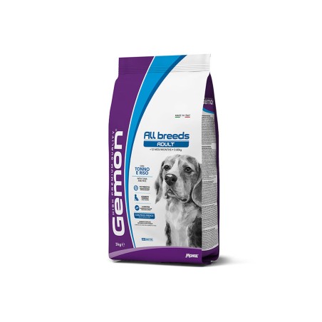 Monge gemon cane medium adult tonno e riso 3 kg crocchette per cani al pesce dog